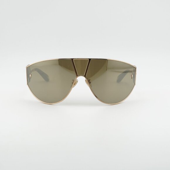 Roberto Cavalli SRC093 300G Sunglasses Gold Shield Frame, Golden Lenses